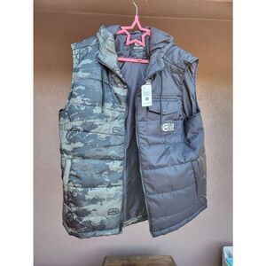 NWT Ecko Unltd men's hooded sleevless jacket L camo